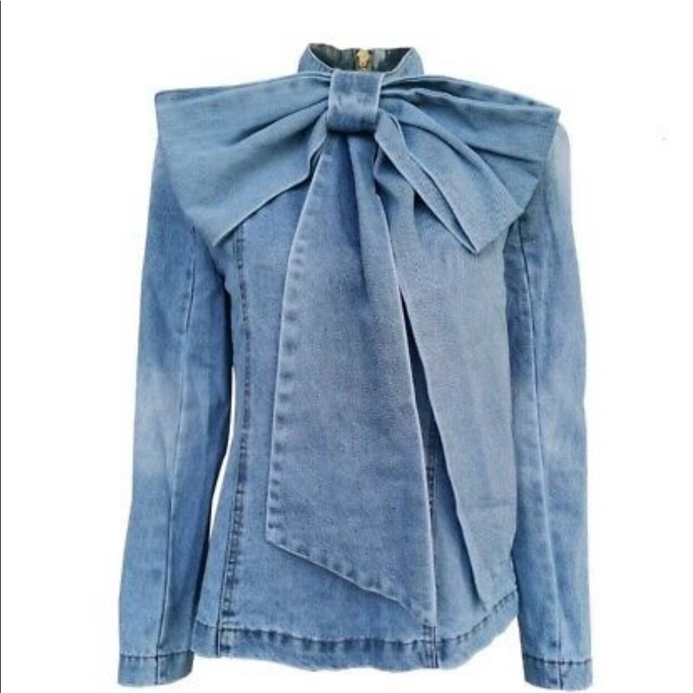 BOW TIE JEAN SHIRT (NWOT)